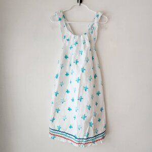 Hatley 100% Cotton Girls Summer Dress White Star Print Youth Size 10
